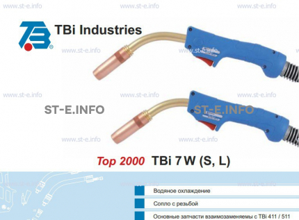 Горелка для полуавтоматической сварки TBi 7W -blue-ESW short, длина 3 метра - st-e.info - Шадринск